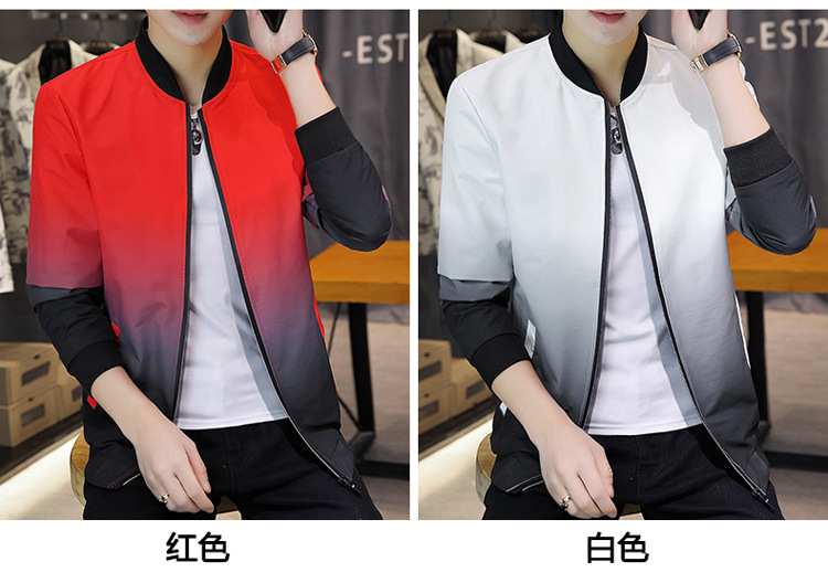 Comercio exterior primavera/otoño 2022 chaqueta versátil para hombres versión coreana slim fit baseball wear tendencia para hombres gradiente de estilo casual abrigos pic 7