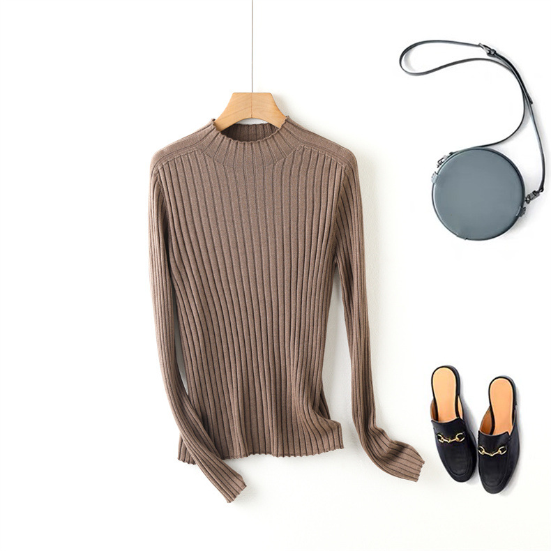 扬子纱精纺48支半高领羊毛打底衫显瘦修身百搭通勤长袖毛衣羊毛衫详情15