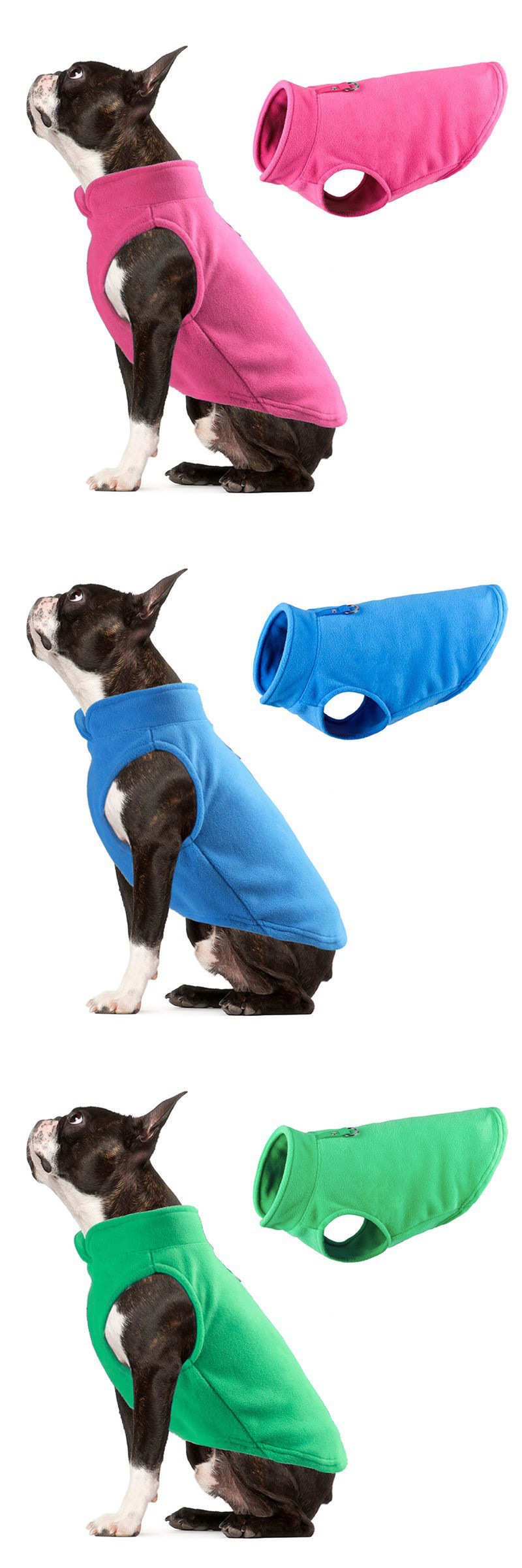 Ropa de mascotas otoño invierno engrosado caliente shaker pelusa ropa de perro color sólido moda sudadera chaleco ropa de mascotas pic 6