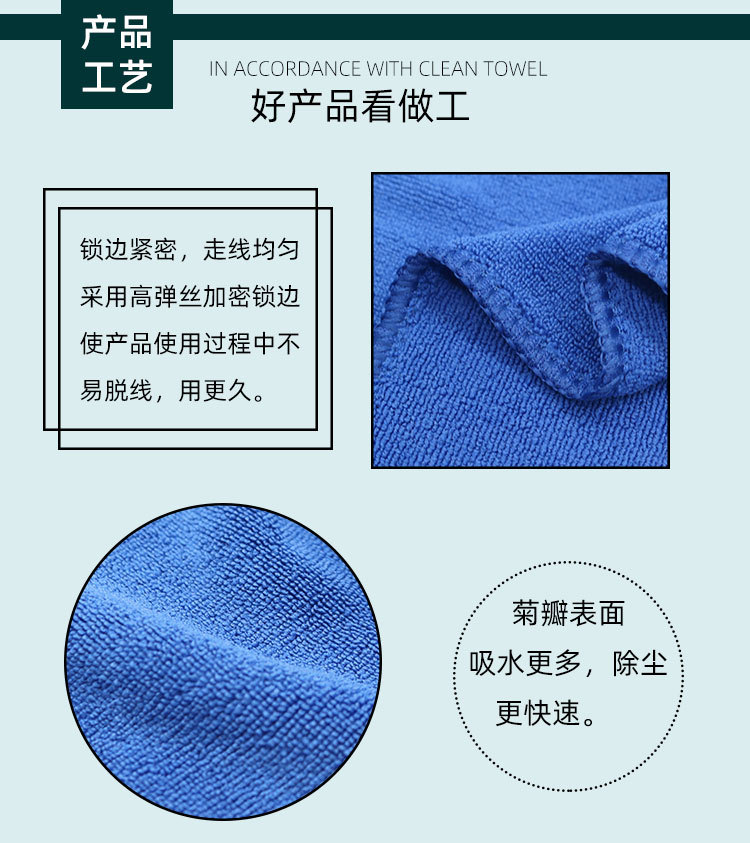 40*40 absorbent large square cloth for the catering chain industry, thickened, soft, stain-resistant and quick-drying cleaning cloth pic 5