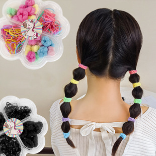韩国锁链皮筋可爱笑脸少女扎头发绳发圈高弹力简约气质头绳发饰详情21