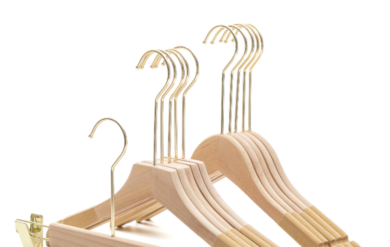 木质衣架服装店儿童女士防滑衣服架裤夹木质衣撑无痕植绒实木衣架详情4