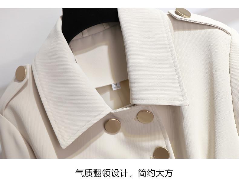风衣外套女小个子春秋款2022年新款韩版气质收腰中长款英伦风外衣详情4