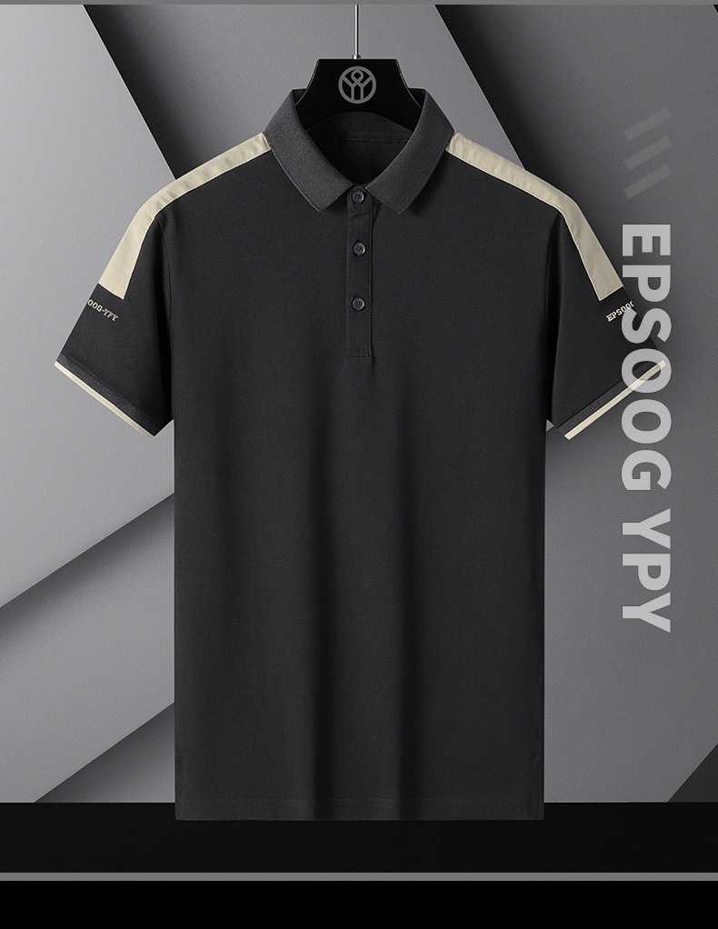 夏季短袖商务 polo衫男T恤薄款翻领半袖爸爸装商务休闲潮牌衣服详情8