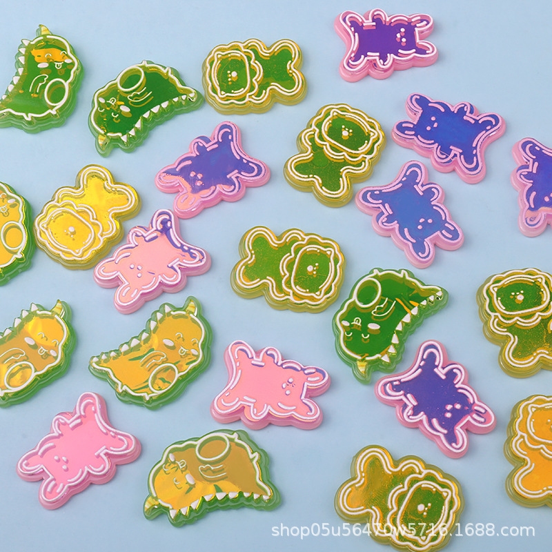Wholesale of acrylic colorful and cute little animal pieces, handcrafted keychains, hair accessory materials pic 9
