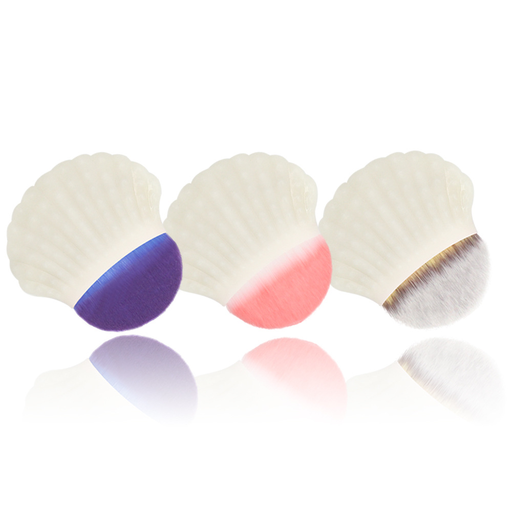 Factory direct sales of cross-border fan-shaped shell-shaped foundation brushes, single multi-functional semi-circular blush brushes and beauty brush tools pic 23