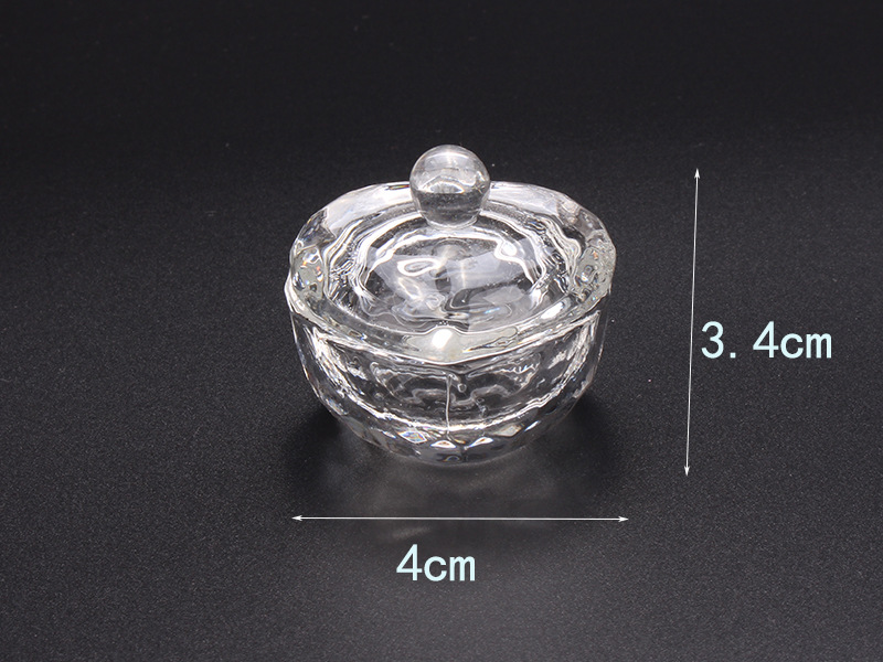 Cross-border exclusive glass crystal cups with LIDS for nail art, irregular-shaped crystal cups, and special octagonal cups for holding crystal liquid pic 11