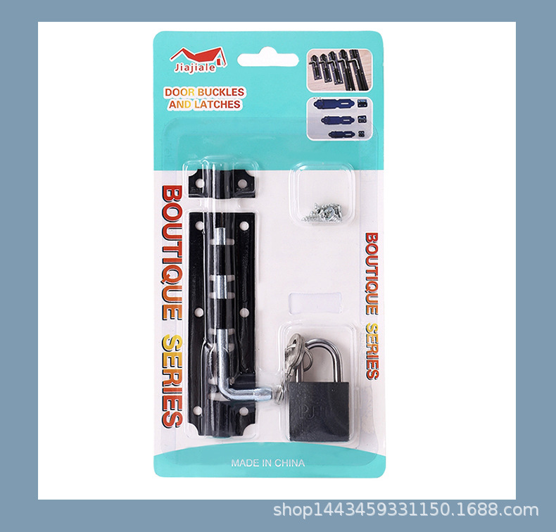 Thickened stainless steel door bolt, extended door latch, wooden door lock, exposed anti-theft latch lock, warehouse door latch pic 6