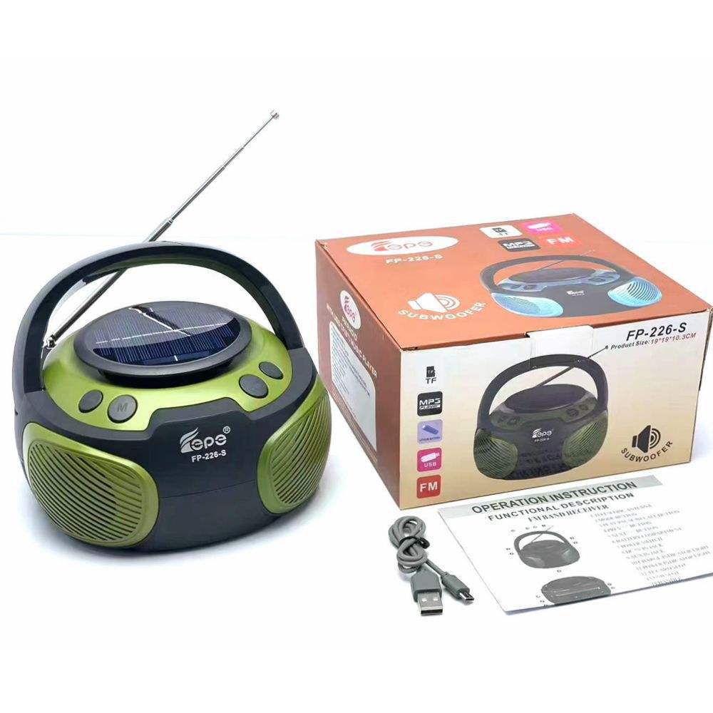 Solar-powered Bluetooth speaker lighting power generation system, card-inserting USB flash drive audio receiver, external three bulbs, mobile phone emergency charging pic 5