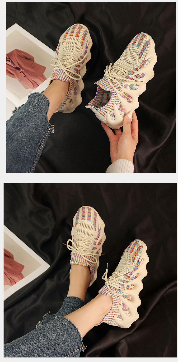 飞织椰子鞋女夏季薄款老爹透气八爪鱼火山袜子鞋休闲跑步运动女鞋详情15