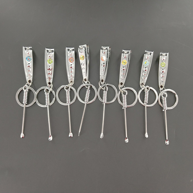 Metal keychains, nail clippers, ear spoons, 3-piece set, portable keychains, 1 yuan source, 2 yuan wholesale pic 7