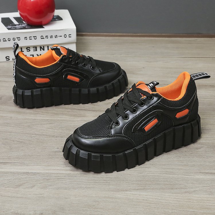 跨境外贸大码2021秋季新款街头时尚潮流圆头厚底女式休闲板鞋单鞋详情35