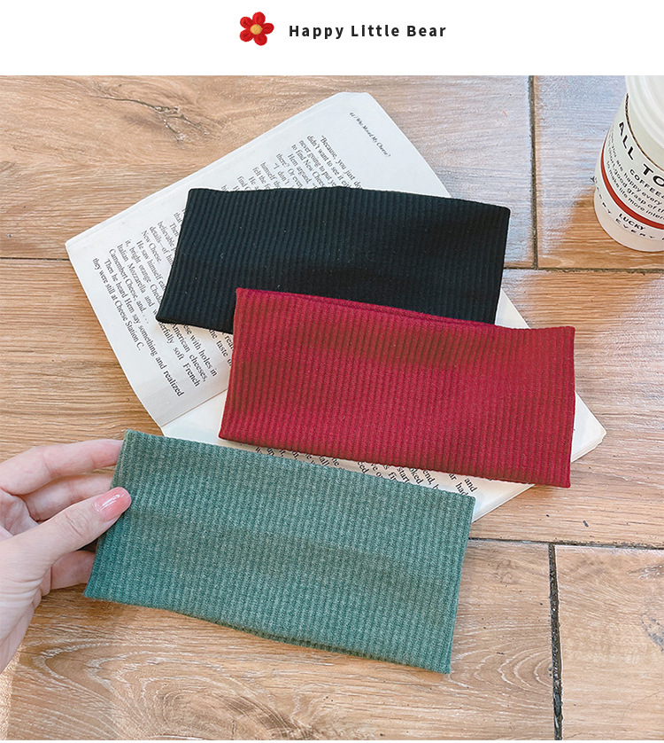 The same style of sports hair band as Ouyang Nana, versatile for female Internet celebrities, sweat-absorbing, running out, knitted woolen headscarf for women pic 4