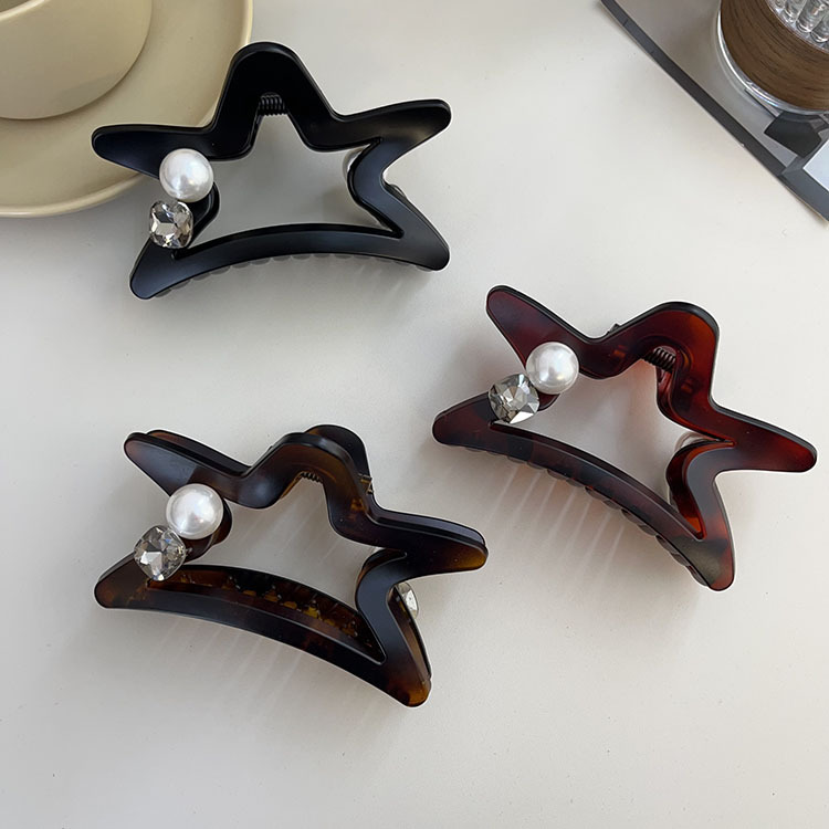 新款醋酸发夹刘海边夹韩国新款精致高级感简约珍珠一字鸭嘴夹发饰详情8