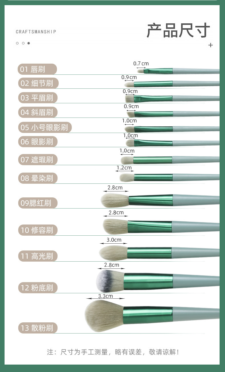 四季青化妆刷套装沧州款遮瑕刷子软毛化妆工具腮红点彩刷化妆用品详情3