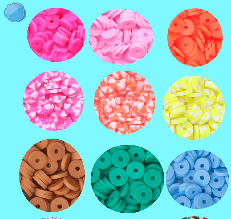 软陶片串珠单色6mm 饰品制作DIY手链项链饰品配件32格软陶片盒装详情4