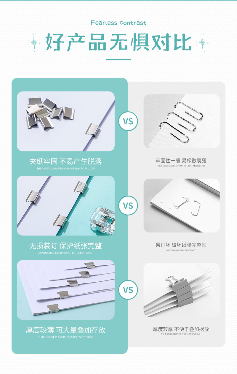 Ins-style cartoon transparent pusher, learning and office materials organization and fixation device, creative traceless document binding clip pic 36
