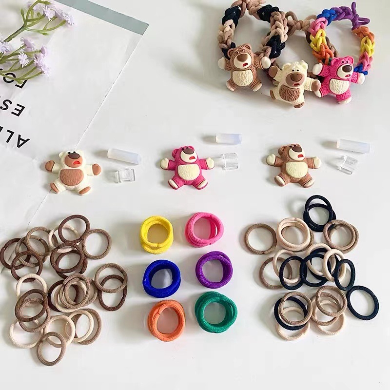 超可爱香肠嘴发圈儿童少女发绳女2023新款高弹力耐用不伤发橡皮筋详情9