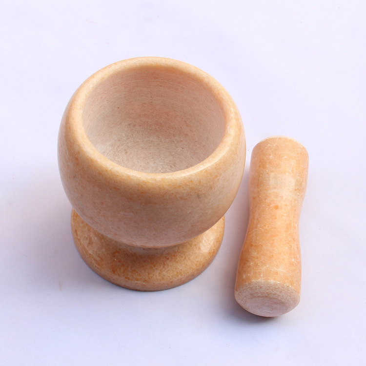 Marble garlic mortar is a traditional grinding vessel pic 3