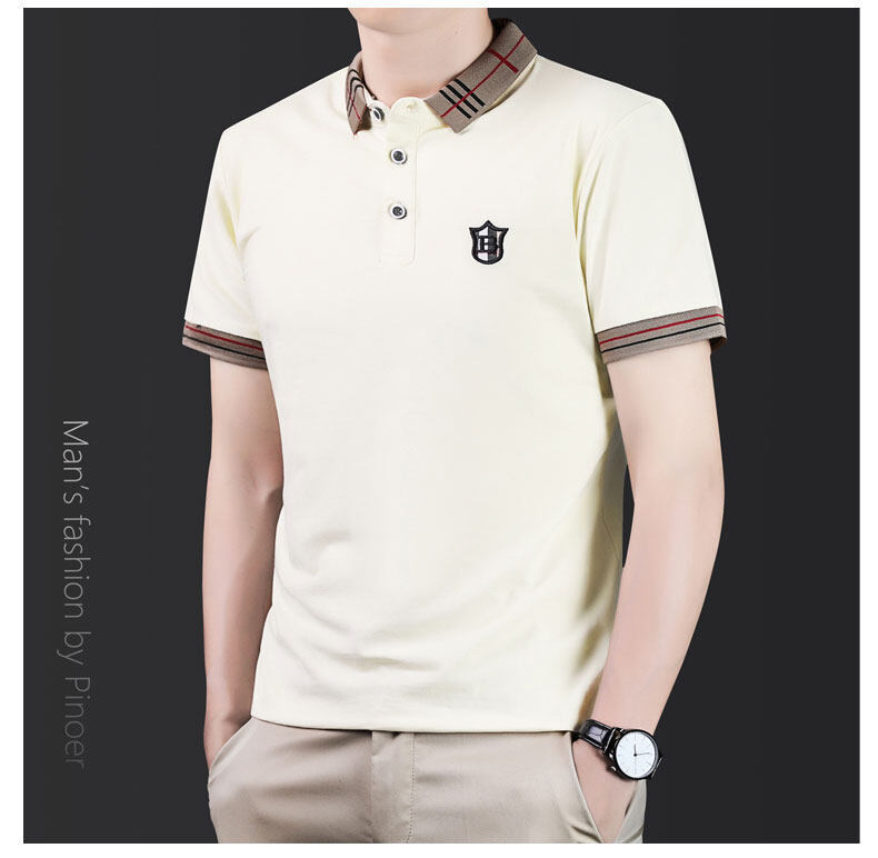 高级感男士短袖T恤polo衫夏季男装新款百搭体恤潮流韩版半袖上衣详情12