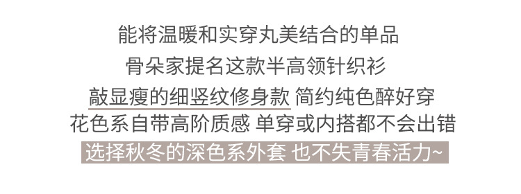 针织衫女春秋半高领打底衫内搭秋冬洋气毛衣年新款上衣详情3