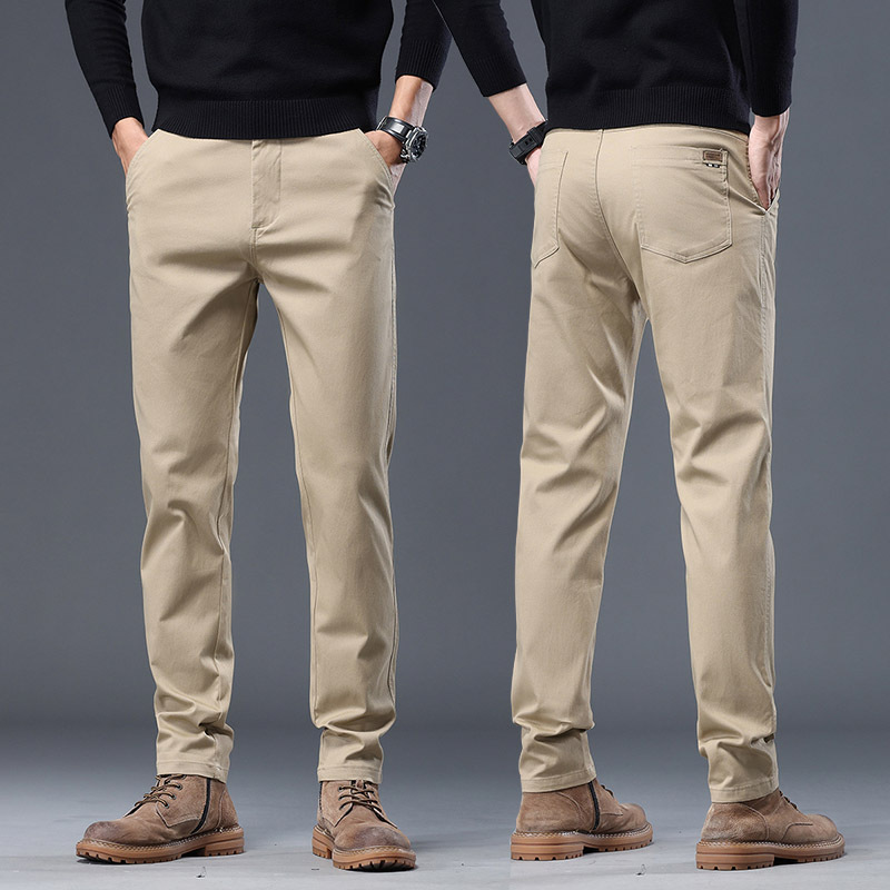 夏季薄款休闲裤男款修身直筒透气弹力冰丝百搭潮流男裤子批发凉感详情9