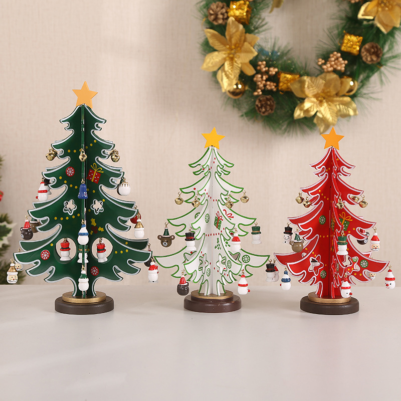 Only Supreme Christmas Decorations Desktop Christmas Tree Display Mini Christmas Tree Wooden Display Window Display items pic 2