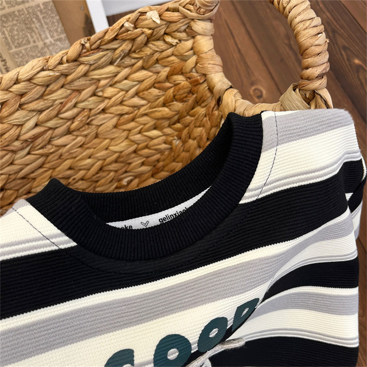 男童卫衣春秋款2024新款儿童潮韩版卡通衣服秋装条纹宽松T恤上衣详情9