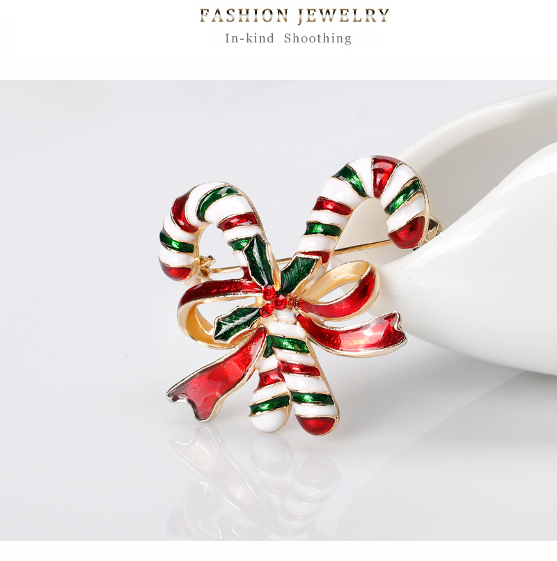 New Christmas collection brooches, fashionable and exquisite diamond-encrusted candy walking stick pins, brooches, and Danbi accessories pic 18