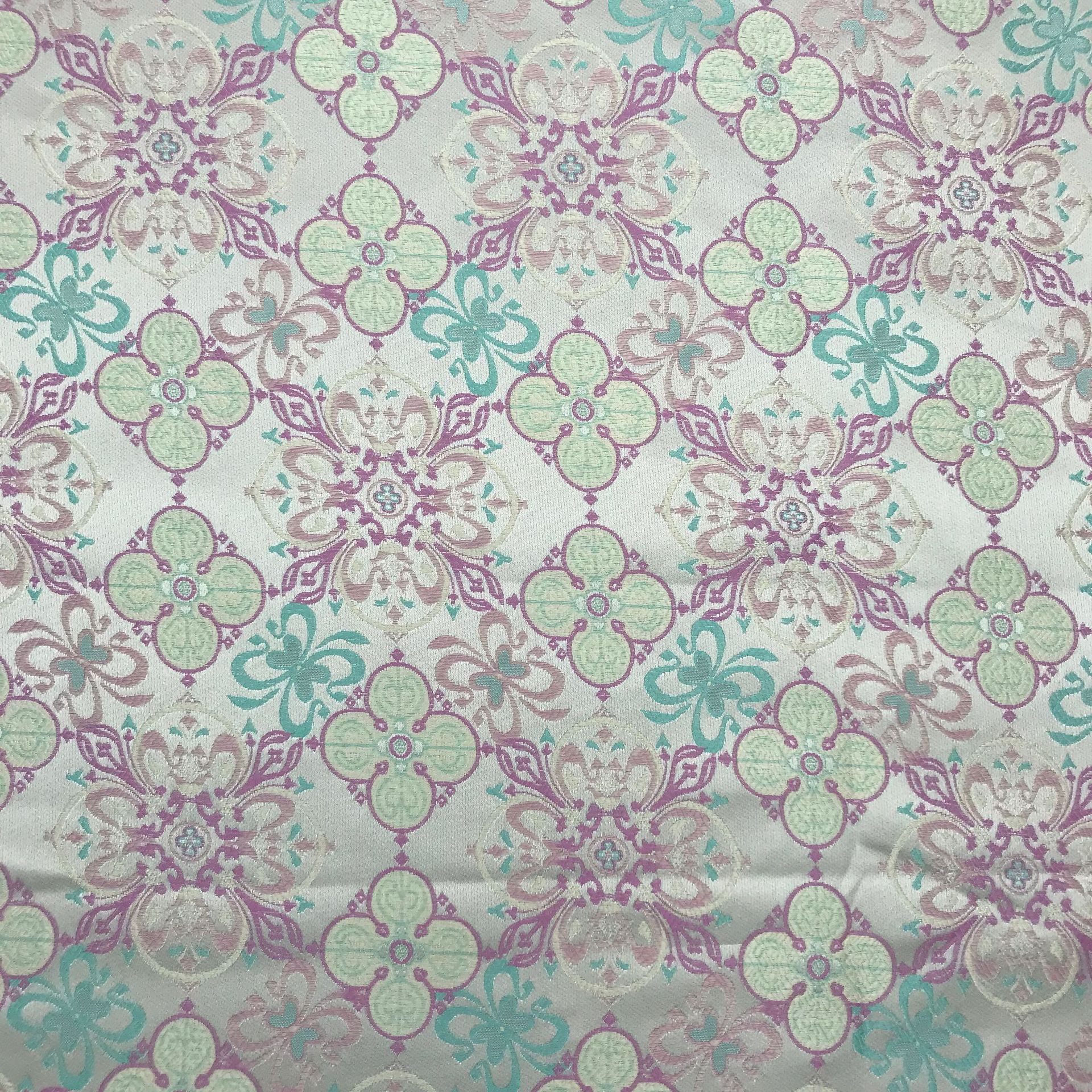 国潮现货色织宋锦中式马甲国风布料八达纹藻井竹叶提花仿宋锦旗袍面料详情22