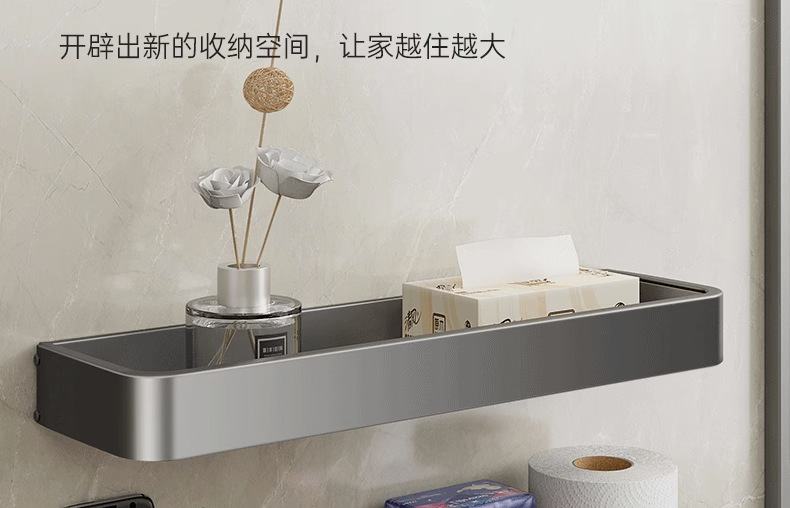 A multi-functional wall-mounted washbasin and toilet storage rack above the toilet rack pic 35