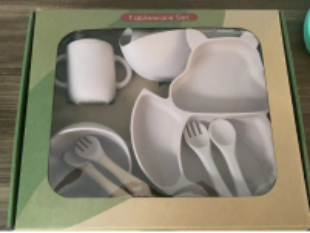 En stock vajilla de silicona de ardilla juego de accesorios de silicona de bebé tenedor de bebé cuchara de una pieza juego de plato de silicona pic 16