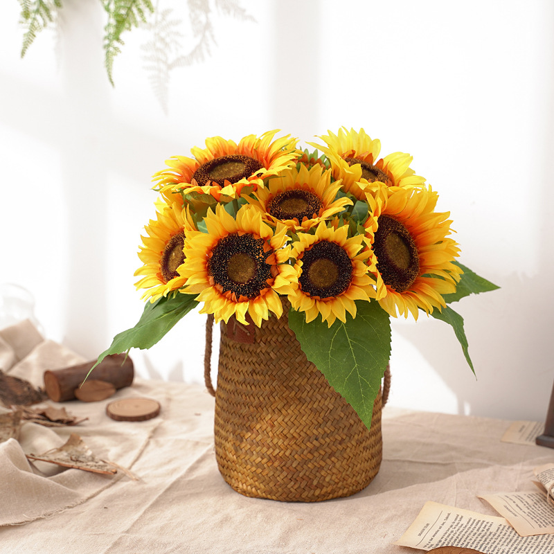 Artificial flowers, artificial lawns, artificial trees, creative high-end sunflowers, sunflower bouquets, artificial flowers for home decoration, salbutted chrysanthemums, artificial flowers, dance props, artificial flowers, artificial lawns, artificial trees pic 9
