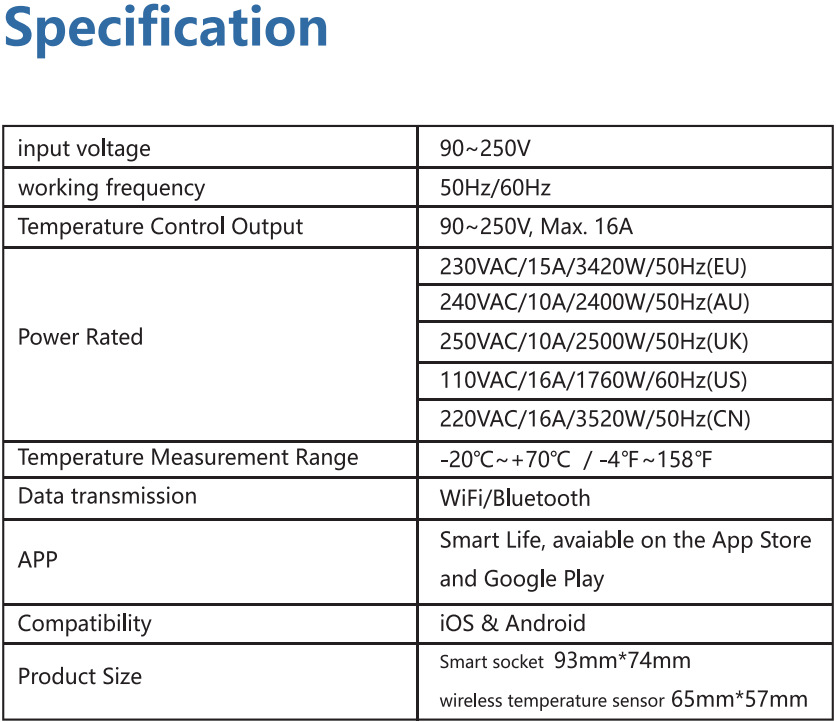 WiFi smart temperature-controlled electricity meter socket temperature control and electricity consumption statistics function pic 9