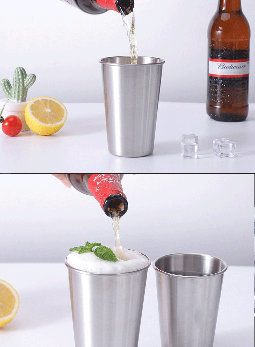 Amazon 304 stainless steel camping cup, convenient cold drink convenience cup, outdoor simple single-layer rolled edge beer mug pic 7