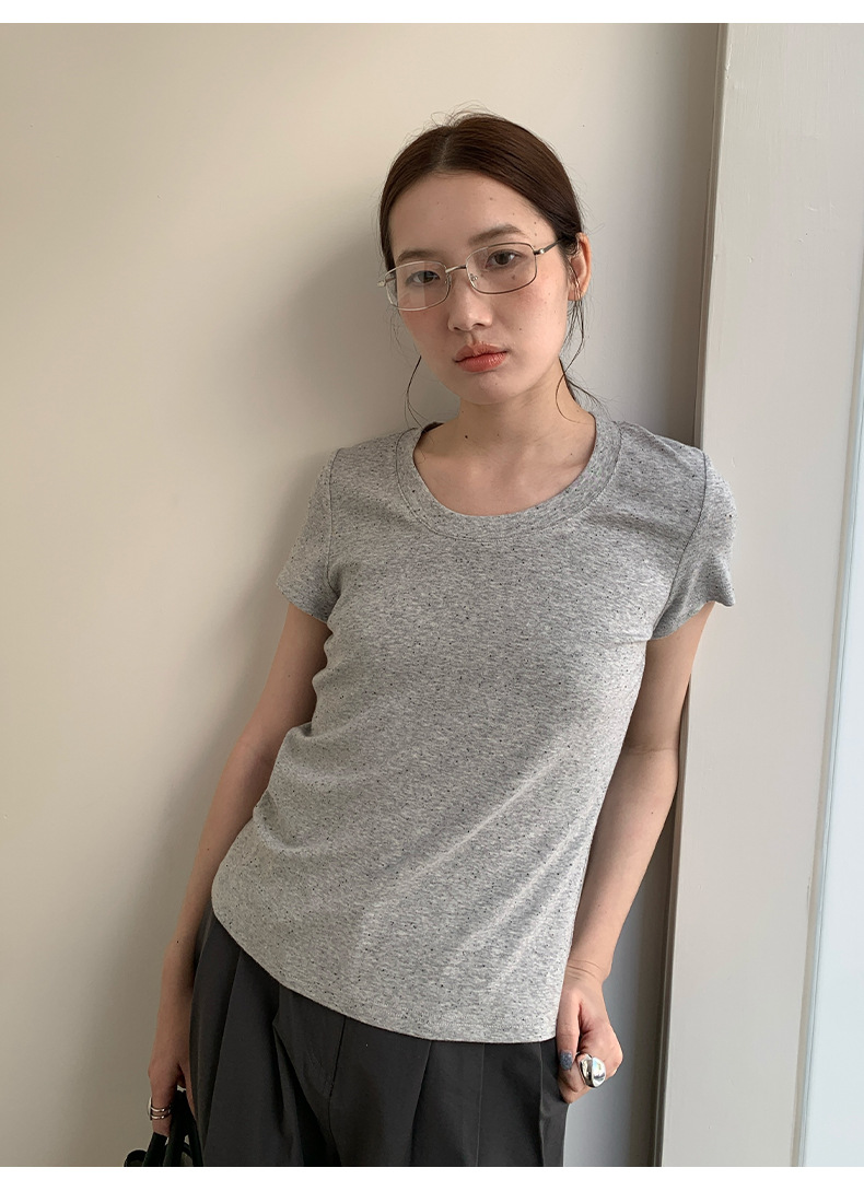 【11 Colors 】 Basic round-neck short-sleeved T-shirt for women 2025 Spring/Summer New simple and versatile solid color top T003 pic 47