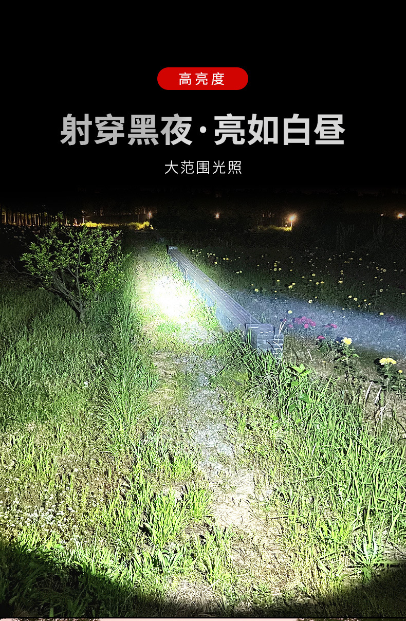 奇量奇亮品牌强光头灯远射充电大光斑长续航头灯夜钓捕鱼厂家批发详情13