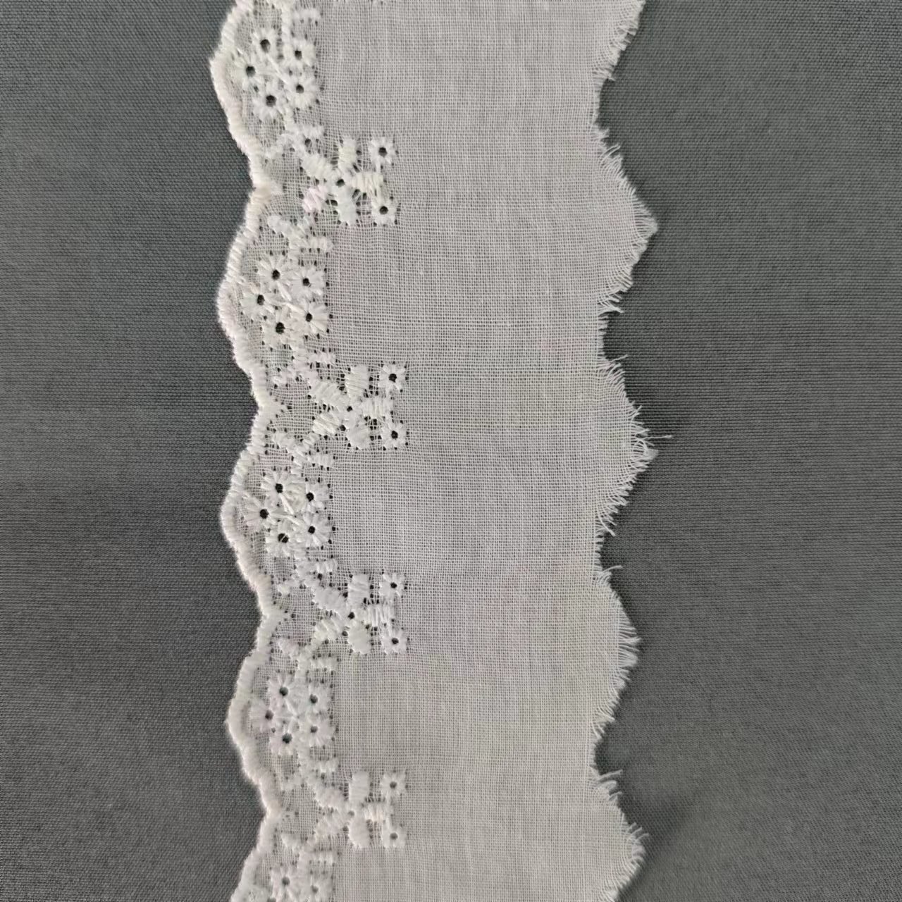 Wholesale of cotton embroidered lace, hollowed-out lace, embroidered skirt hem, clothing accessories, milk silk, perforated, barcode 2.5 pic 51