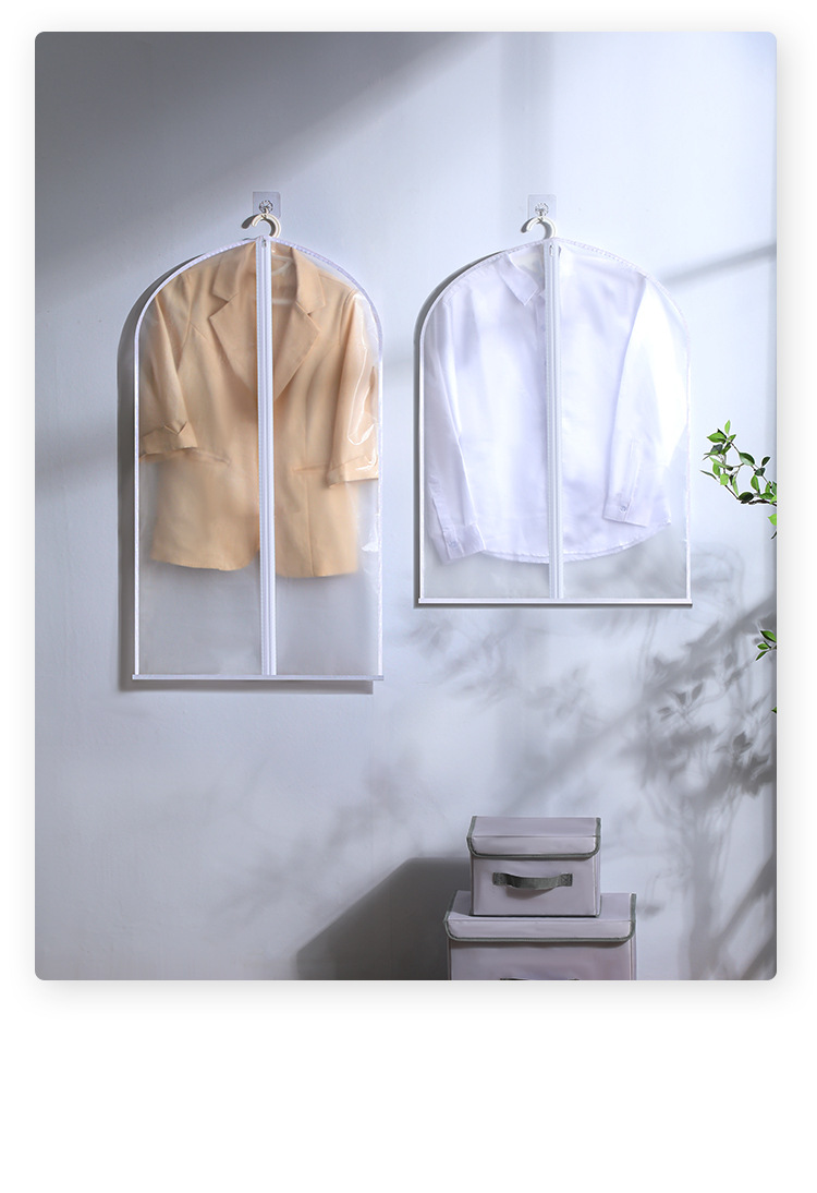 Dust covers for clothes, dry cleaners, suits, overcoats, down jackets, hanging bags, dust bags, transparent clothing storage bags pic 13