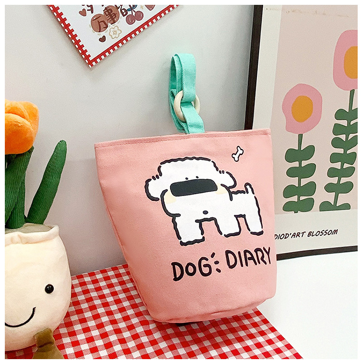 上班族便携妈咪帆布包购物学生可爱水桶型手拎便当带饭盒手提包女详情23