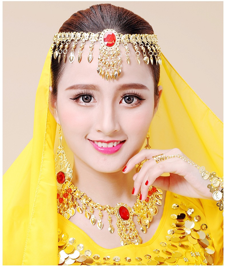 肚皮舞蹈宝石头链发卡发夹印度舞蹈表演出配饰品头箍首饰头饰发箍详情18