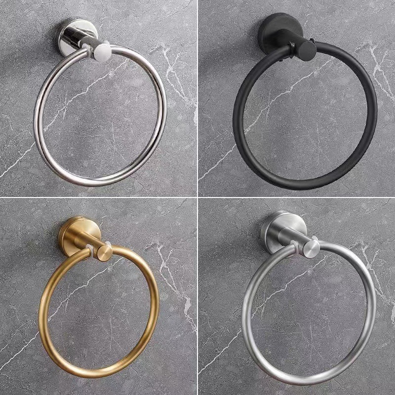 Stainless steel tissue paper rack, towel rod, towel ring hook, tissue paper rack, bathroom non-drilling bathroom hanging accessory set pic 20