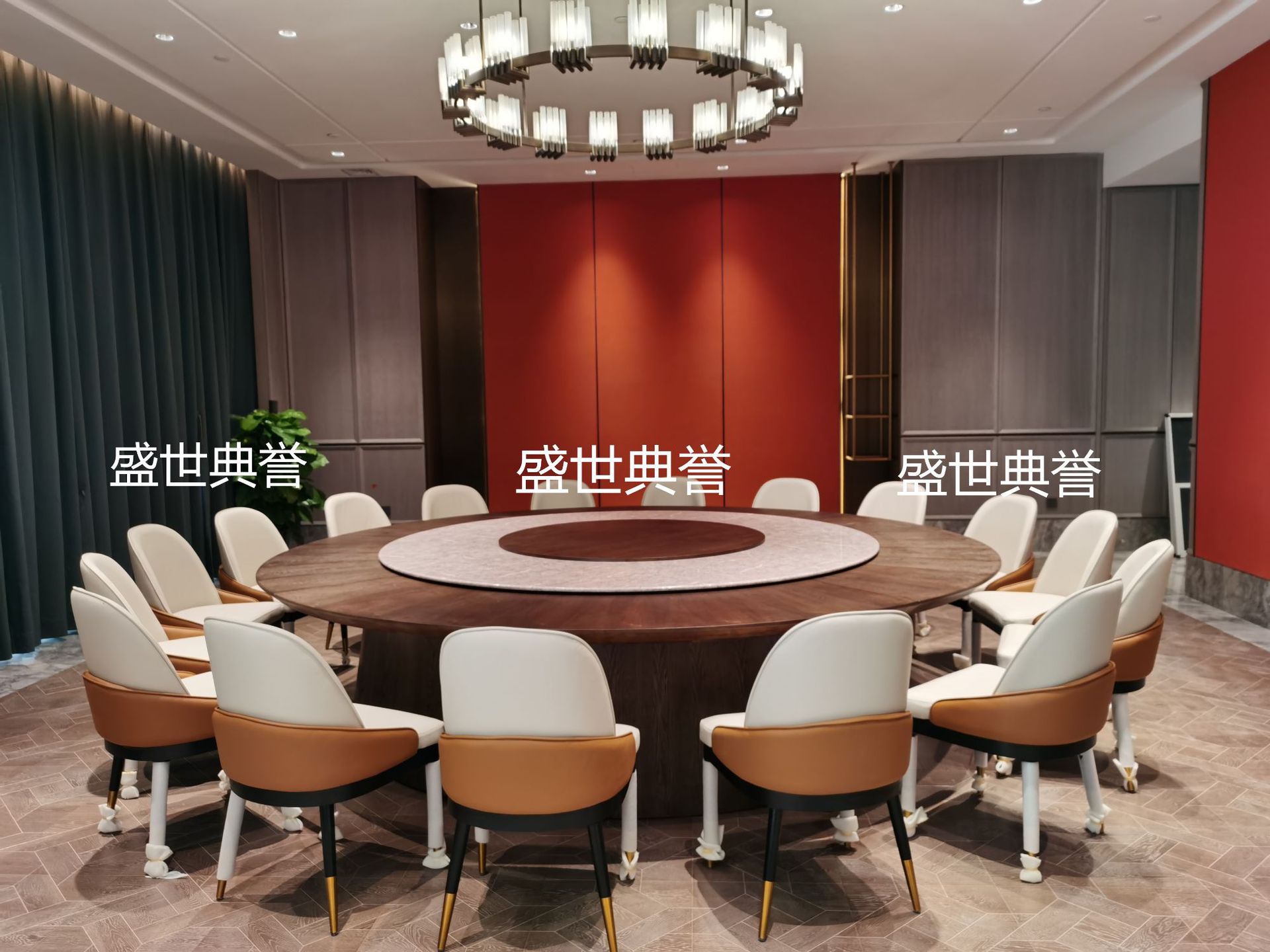 Nanping Resort Hotel solid wood furniture manufacturer direct sales, banquet hotel private rooms, electric dining tables, automatic turntable dining tables pic 14