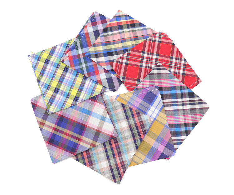 Pet scarf: Fashionable Scottish style checkered dog drool towel, thickened velvet cotton pet triangle towel pic 25