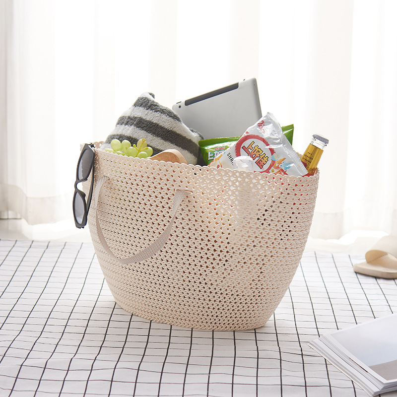1277 new product manufacturer shopping basket, imitation rattan plastic rattan storage basket, fashionable pic 3