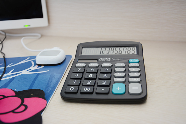 Business, finance and office calculator, 12-digit calculator, LOGO, solar-powered calculator, no electricity pic 11