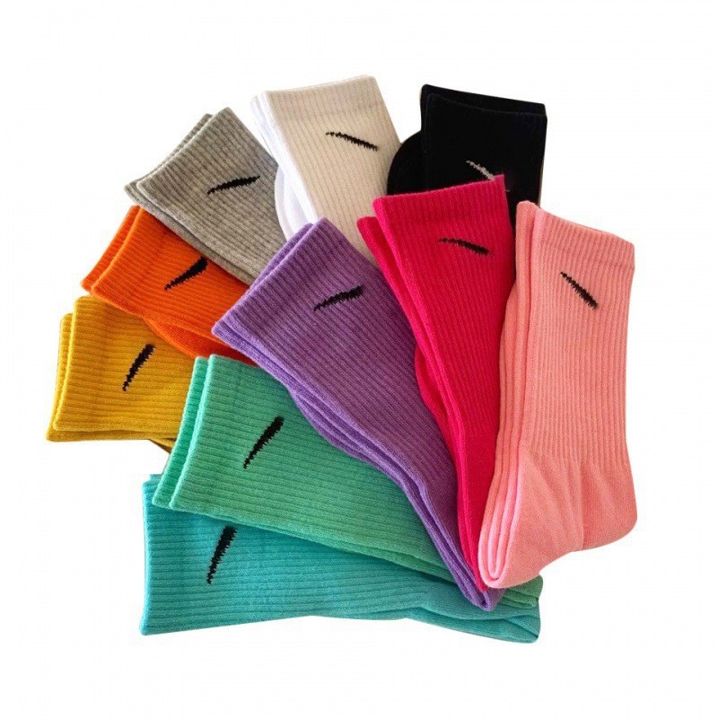 女中筒袜子勾勾秋冬款袜子运动袜糖果色高帮袜长筒NK袜低价批发详情5