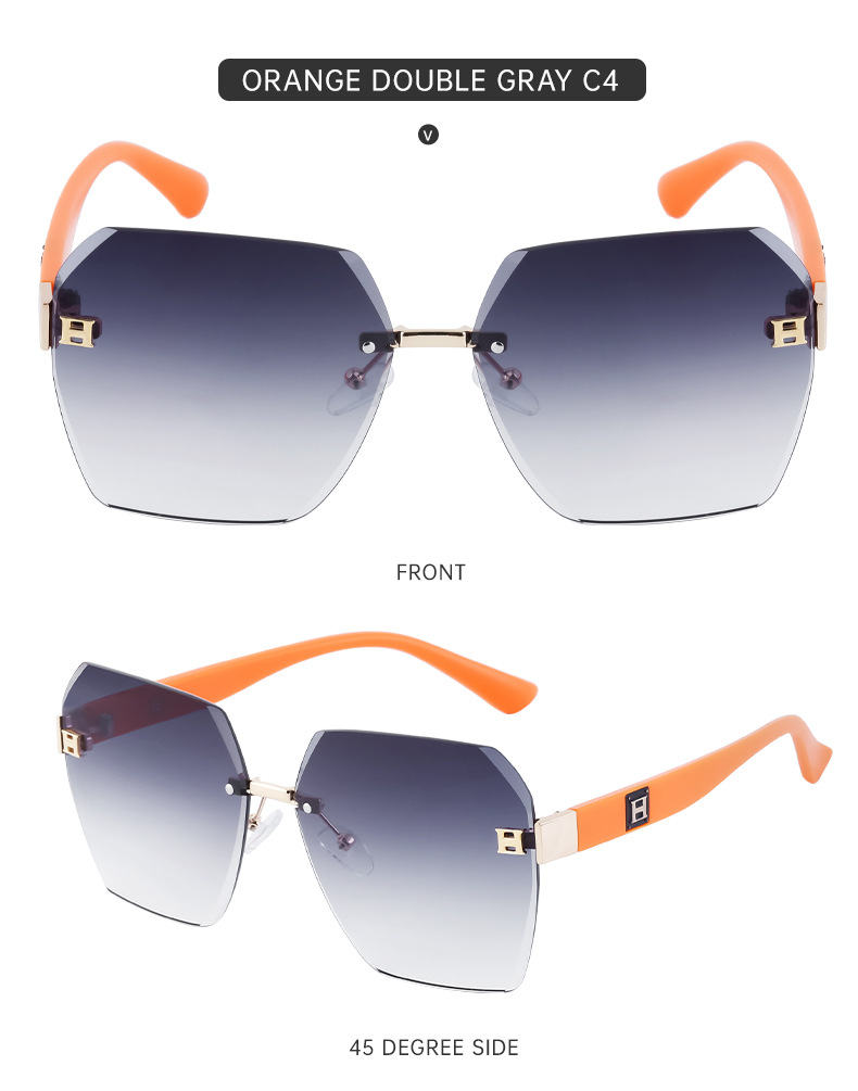 2023新款无框切边太阳镜女款欧美时尚大框墨镜女跨境批发sunglass详情33