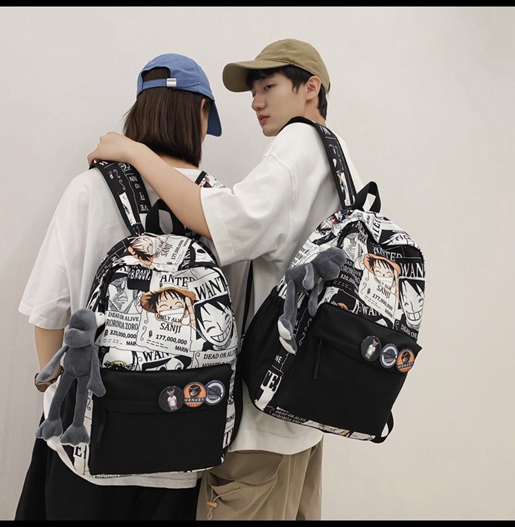 2023新款书包大容量时尚百搭双肩包初高中生情侣简约校园风双肩包详情16