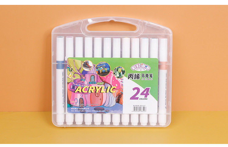 学生彩笔 儿童画笔 油性双头马克笔 绘画彩色单头马克笔套装详情11